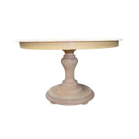 Ignasas Rubberwood Solid Wood Pedestal Dining Table by Ophelia & Co.