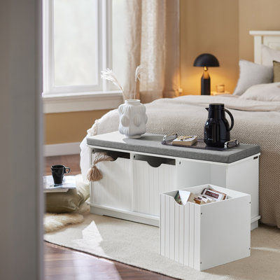 Shoe Storage Bench with 3 Large Drawers by Red Barrel Studio