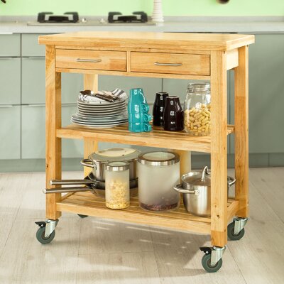 Andwele Wood Kitchen Bar Carts with Wheels by Winston Porter