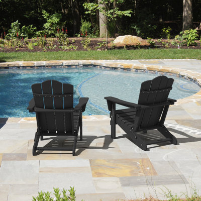 Wolak High Density Polyethylene Folding Adirondack Chair by Rosecliff Heights