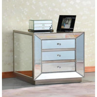 Eladio 3 - Drawer Nightstand in Silver by Rosdorf Park