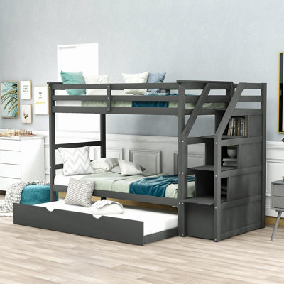 Andrzejewski Twin Over Twin Standard Bunk Bed with Trundle by Harriet Bee by Harriet Bee