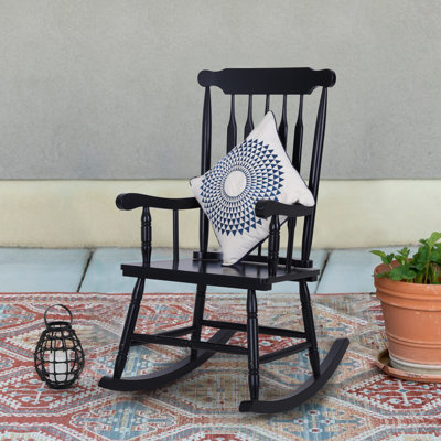Outdoor Aung Rocking Solid Wood Chair by Lark Manor