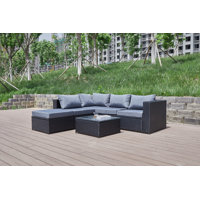 Brack 86" Wide Outdoor Left Hand Facing Patio Sectional with Cushions by Sol 72 Outdoor