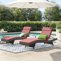 Billur 79.5" Long Reclining Chaise Lounger Set with Cushions by Wade Logan