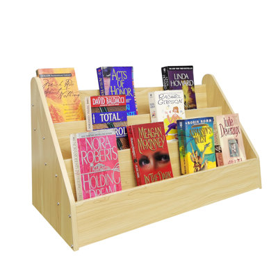 Countertop Book Shelf Display, Greeting Card Rack, Step Rack for Literature, Magazines by Rebrilliant