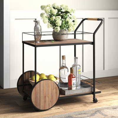 Reclaimed Wood Bar Cart by 17 Stories