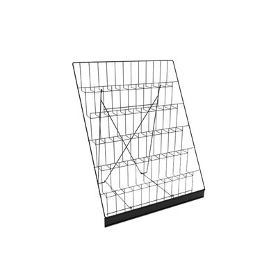 FixtureDisplays 6-Tiered Black Wire Display Rack 25.0" x 24.3" x 20.0" for Tabletops, 2.5" Open Shelves, Greeting Card, Book, Craft, CD, DVD 119355 by Rebrilliant