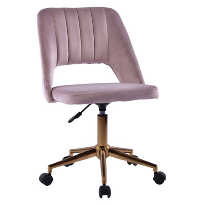 Maya Swivel Vanity Chair with 360 Degree Rotation Modern Makeup Desk Seat with Adjustable Height by Everly Quinn
