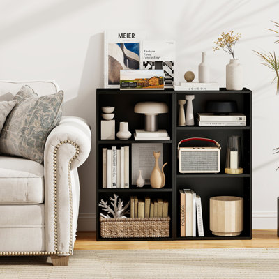Andralyn 3 Open Shelf Bookcase Modern Multi-functional Storage Display Cabinet Black by Ebern Designs