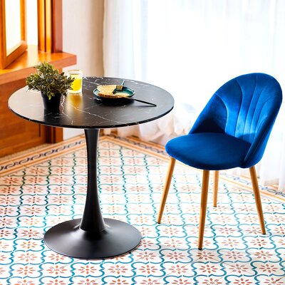 Allegonde 31.5" Round Pedestal Dining Table by Wrought Studio
