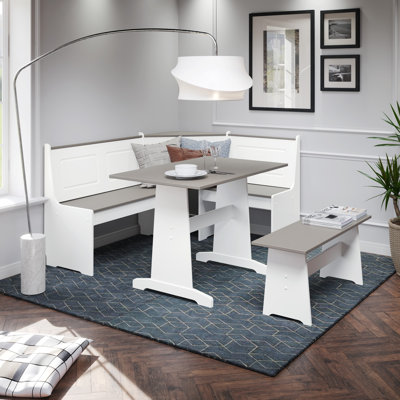 Chen 5 – Person Corner Pine Breakfast Nook with Hidden Storage by Laurel Foundry Modern Farmhouse