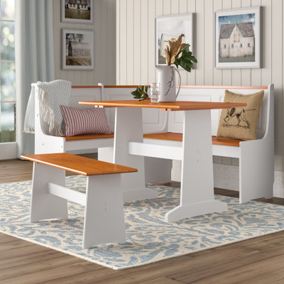Chen 5 – Person Corner Pine Breakfast Nook with Hidden Storage by Laurel Foundry Modern Farmhouse