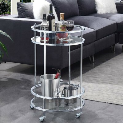 Carolina Round Glass Bar Cart by Willa Arlo Interiors