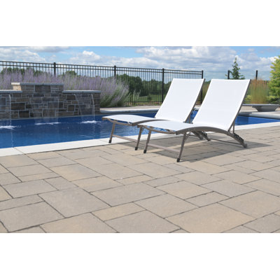 Vivere Stackable Aluminum Clearwater Lounger Set with Premium Phifertex Fabric (265 lb Capacity) by Orren Ellis