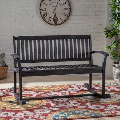 Outdoor Candleick Rocking Solid Wood Bench by August Grove