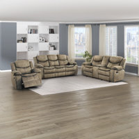 Hanhalyn 3-Piece Microfiber Manual Reclining Living Room Set by Latitude Run