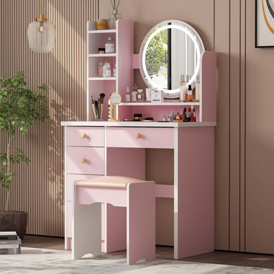 Willodine Vanity Set with Stool and Mirror by Latitude Run