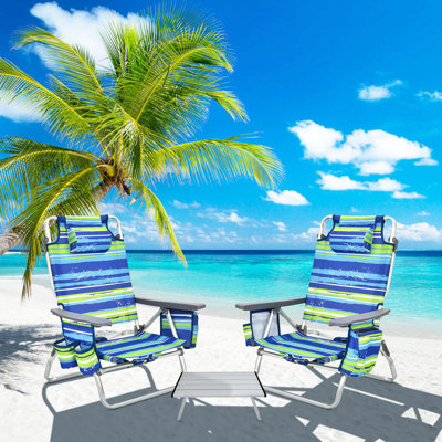 Hentges Reclining Beach Chair with Table by Freeport Park