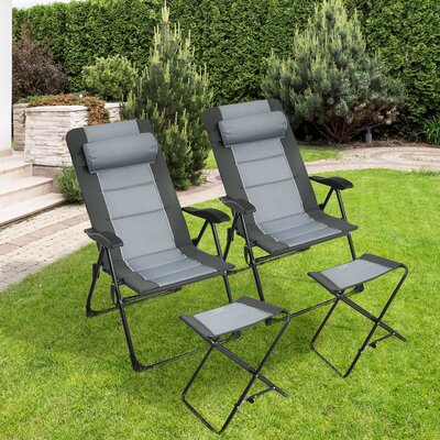Reclining Camping Chair with Ottoman