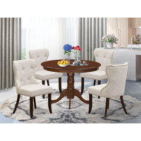 Felsenthal Drop Leaf Rubberwood Solid Wood Dining Set by Canora Grey