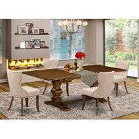 Lassale Removable Leaf Solid Wood Dining Set by Luxe by East West Furniture