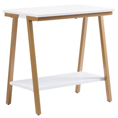 Empiria Solid + Manufactured Wood Narrow Side Table in Walnut by 17 Stories