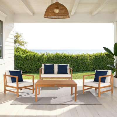 Nidhi Eucalyptus 4 Person Seating Group by Beachcrest Home