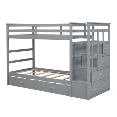 Aayden-Jon Twin Over Twin Bunk Bed with Trundle by Harriet Bee by Harriet Bee