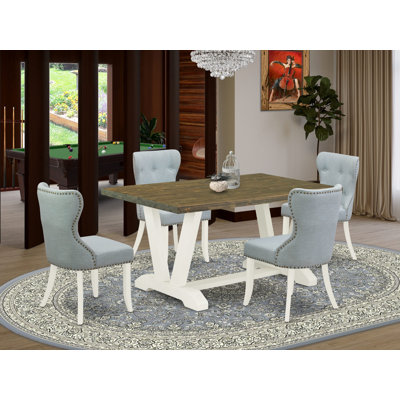 Acacia Solid Wood Dining Set by Red Barrel Studio