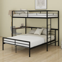Russellville Twin over Full Steel L-Shaped Bunk Beds with Built-in-Desk by Mason & Marbles by Mason & Marbles