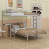 Russellville Twin over Full Steel L-Shaped Bunk Beds with Built-in-Desk by Mason & Marbles by Mason & Marbles