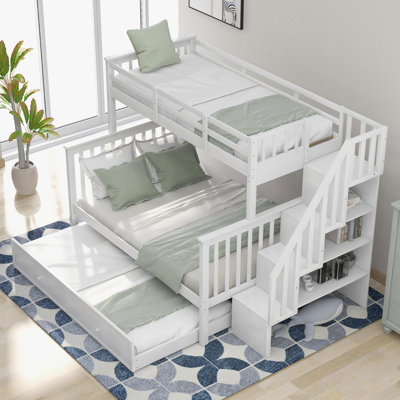Abdeslam Twin Over Full Solid Wood Standard Bunk Bed with Bookcase by Harriet Bee by Harriet Bee