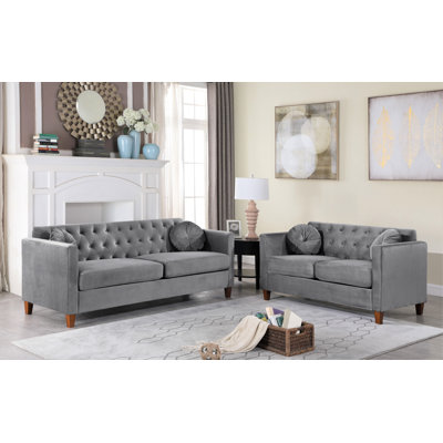 Prady 2 Piece Velvet Living Room Set by Red Barrel Studio