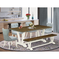 6 - Person Acacia Solid Wood Dining Set by Red Barrel Studio