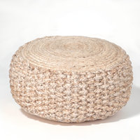 Aarron Hand-Made Jute Braided Ottoman Pouf by Highland Dunes