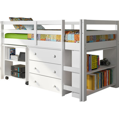 Bintou Twin Platform Loft Bed with Bookcase by Harriet Bee by Harriet Bee