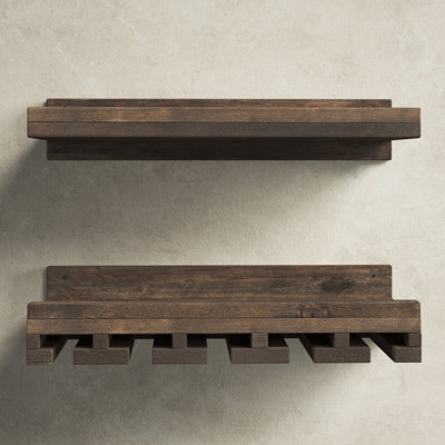 Charla Solid Wood Wall Mounted Wine Glass Rack by Loon Peak