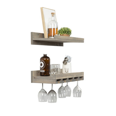 Charla Solid Wood Wall Mounted Wine Glass Rack by Loon Peak