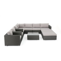 Jossif 10 Piece Sectional Seating Group with Cushions by Ebern Designs