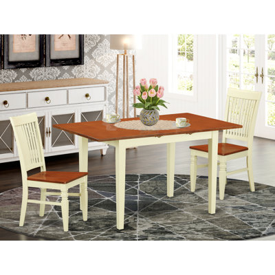 Gosson Butterfly Leaf Solid Wood Rubberwood Dining Set by August Grove