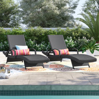 Billur 79.5" Long Reclining Chaise Lounge Set by Wade Logan