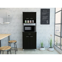 Blandina Kitchen Pantry with Countertop, Closed & Open Storage by Wade Logan
