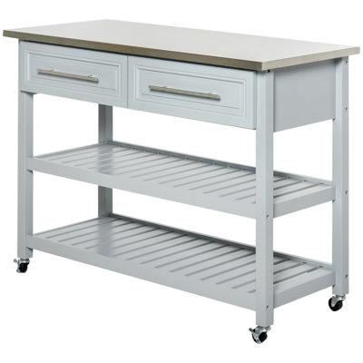 London 3 Tier Kitchen Cart with Stainless Steel Top by Ebern Designs