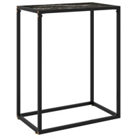 Console Table Black Tempered Glass by Ebern Designs