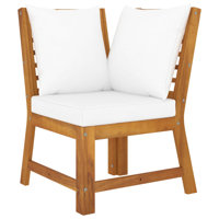23.8" Wide Acacia Square Patio Sofa with Cushions by Ebern Designs