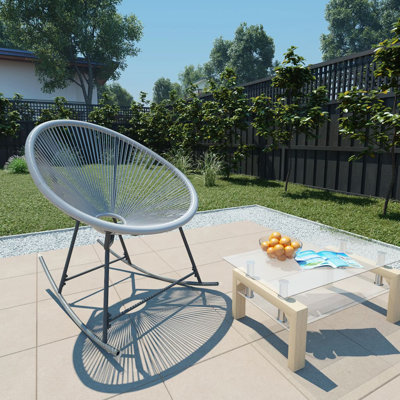 Outdoor Cacee Rocking Polyethylene Wicker Chair by George Oliver