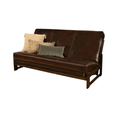 Stratford Full 76" Wide Faux Leather Loose Back Convertible Sofa