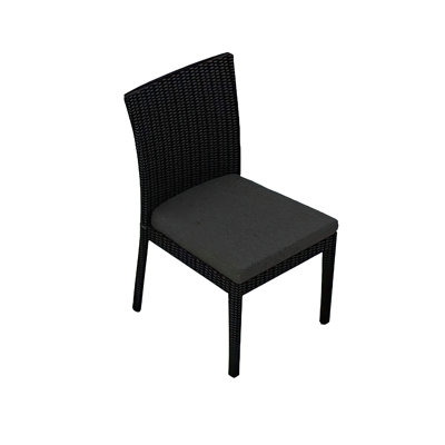 Kaneb Patio Dining Slide Chair with Cushion by Lark Manor