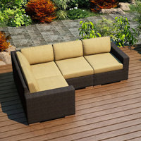 Buckholtz 94" Wide Outdoor Patio Sectional with Sunbrella Cushions by Wade Logan